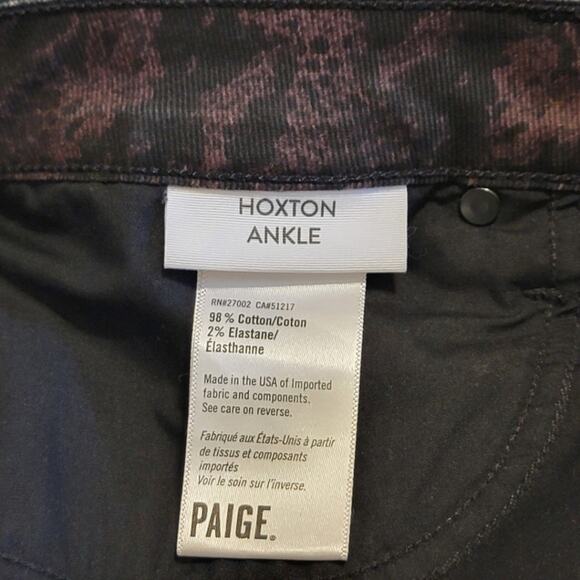 Paige Hoxton Ankle Snakeskin Pattern High Rise Stretch Black Skinny Jean Size 31 - Picture 10 of 12